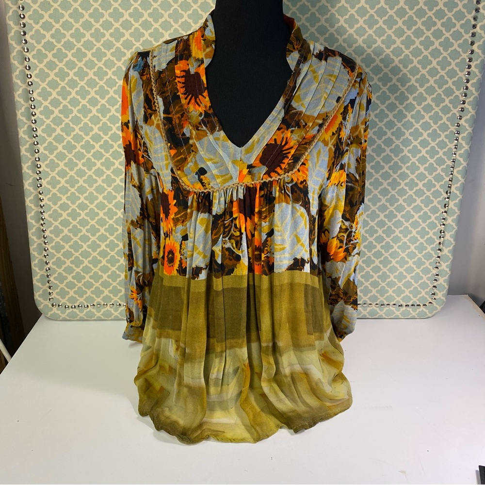 Floral V-Neck Women's Top